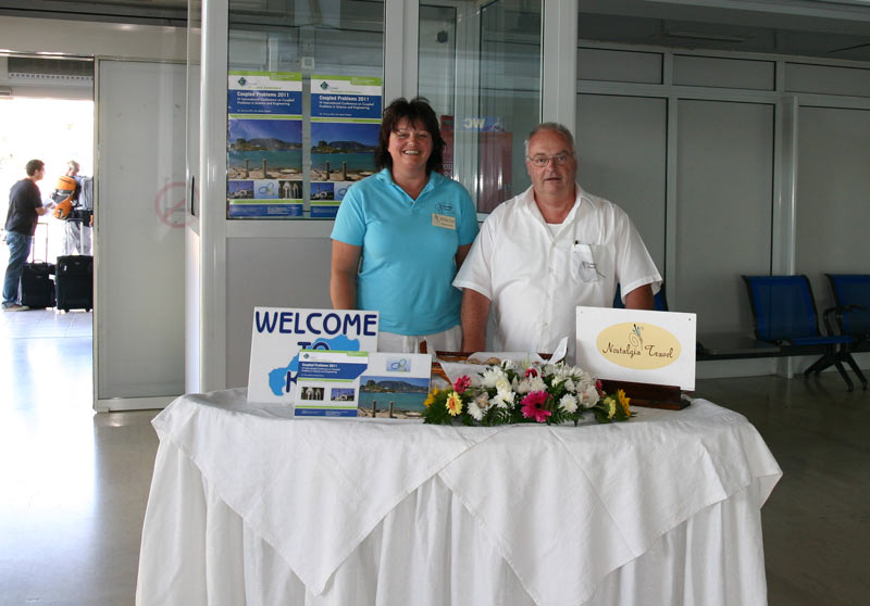 Arrival desk at the Airport