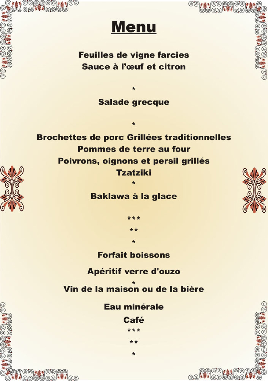 SPAR Belgium - Cooking Workshop - Menu to Prepare.